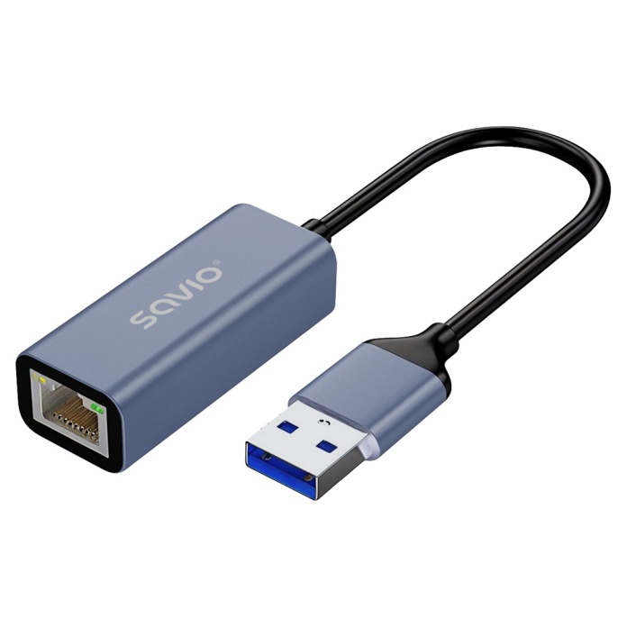 adapter SAVIO AK-83 USB-A 3.1 do RJ-45 Gigabit Ethernet